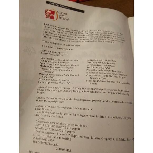 The McGraw Hill Guide Writing for College Writing for Life, Roen, Glau, Maid - Picture 2 of 3